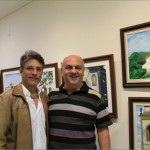 Artistas plásticos Marcello (à esquerda) e Artur Laizo (homenageado).