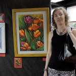 Artista Plástica Rachel Gouvêa e sua Obra "Florescer" por Eny Viviani (EVA e óleo s/tela).