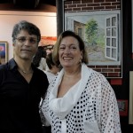 Marcello Fernandes (Michellangello Art Gallery) e a Artista Plástica Letícia Rosa.
