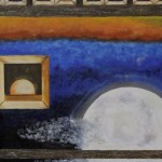 Releitura por Regina Neves da Obra "Janelas do Tempo"  da Artista Plástica Cláudia Matos (textura e acrílica s/tela).
