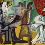 Óleo s/ tela "O Pintor e A Modelo" (1963), de Pablo Ruiz Picasso(1881-1973), medindo 130 cm x 195 cm e pertence à coleção do Museu Nacional Centro de Arte Rainha Sofia, em Madri.
