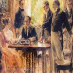 Obra "Sessão do Conselho de Estado" (1922), de Georgina de Albuquerque.